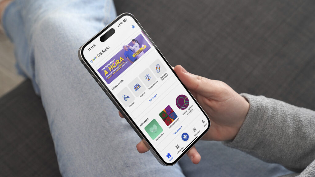captura de tela do aplicativo Meu SUS Digital